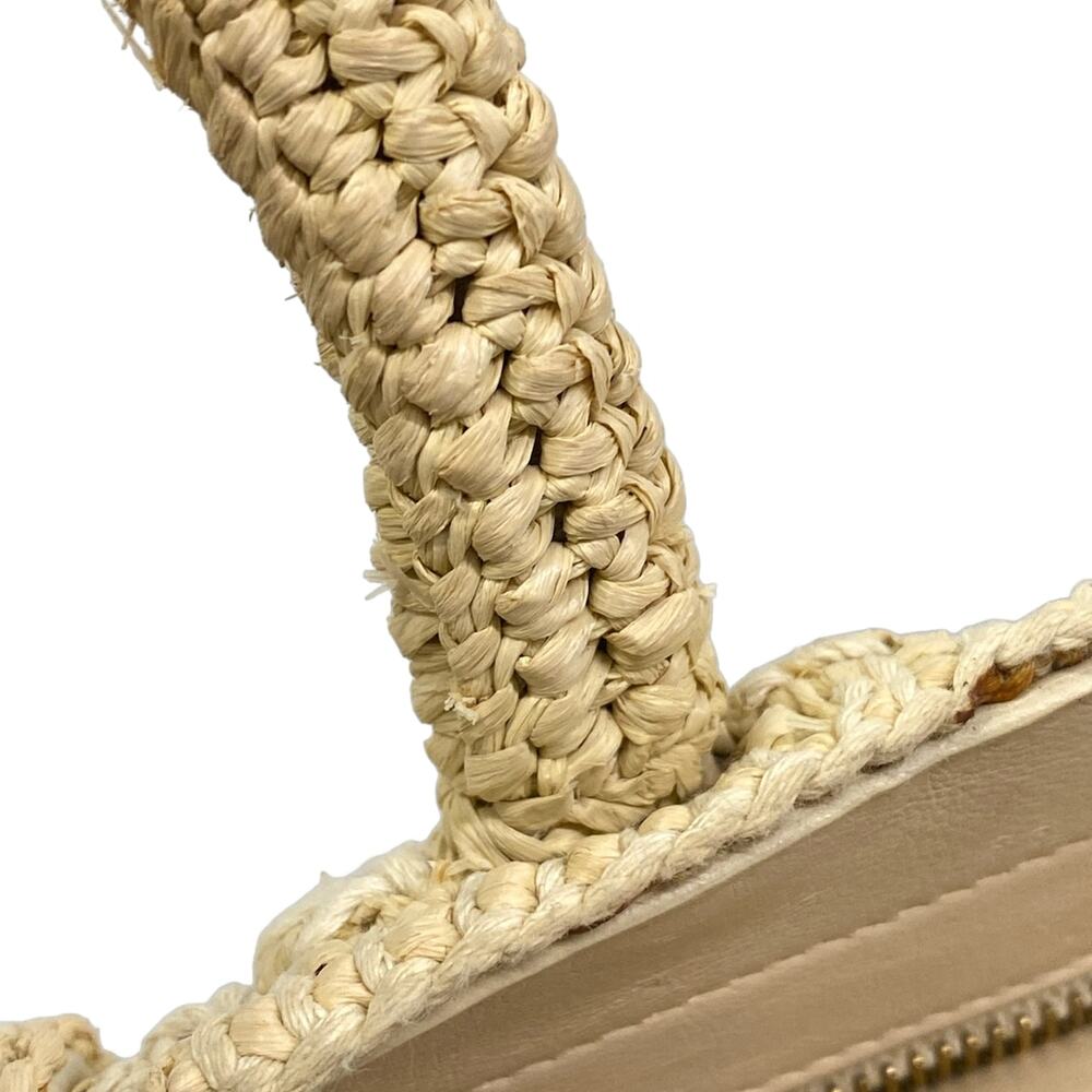 Saint Laurent PARIS Baby Downtown Cavas Handbag 436834 Beige Cream Raffia - Picture 11 of 15